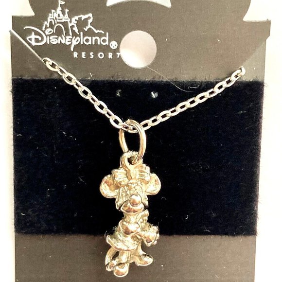 Vintage Disney Minnie Mouse Charm Pendant Necklace 18" Chain Disneyana - Picture 1 of 11